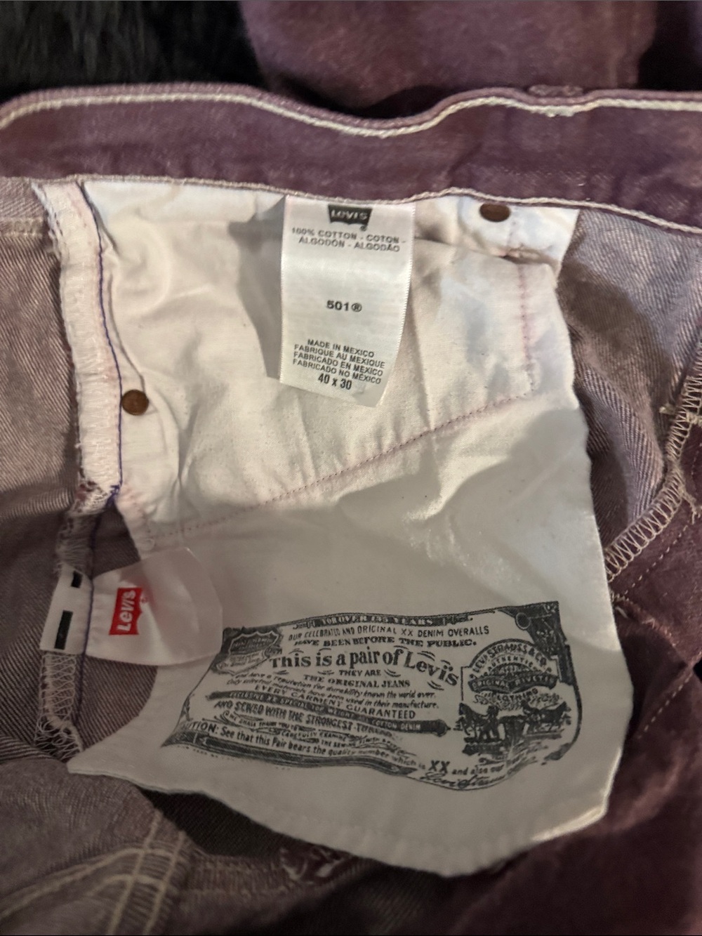 Men's Straight Jeans in Deep Plum - Picture 6 of 9